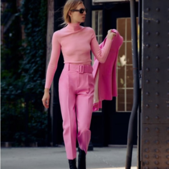 ZARA Belted Pants - Picture 1 of 4